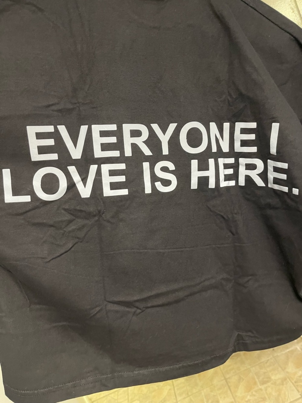 Black Oversized Jumbo Fit T-Shirt with Emotional Message - Picture 3 of 3
